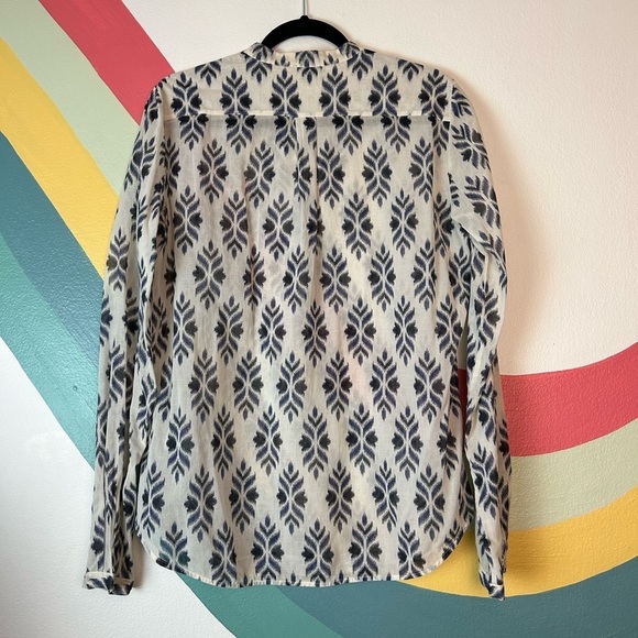 Giada Forte Cotton Costal Pattern Button Up Top Size 2 - Picture 2 of 6